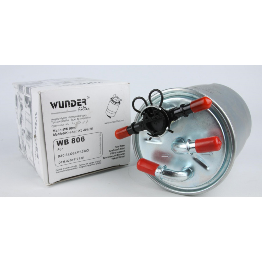 Рено Логан 1.5Dci 2004- фильтр топливный для производителя Mahle c датчиком воды | WUNDER FILTER (Турция)