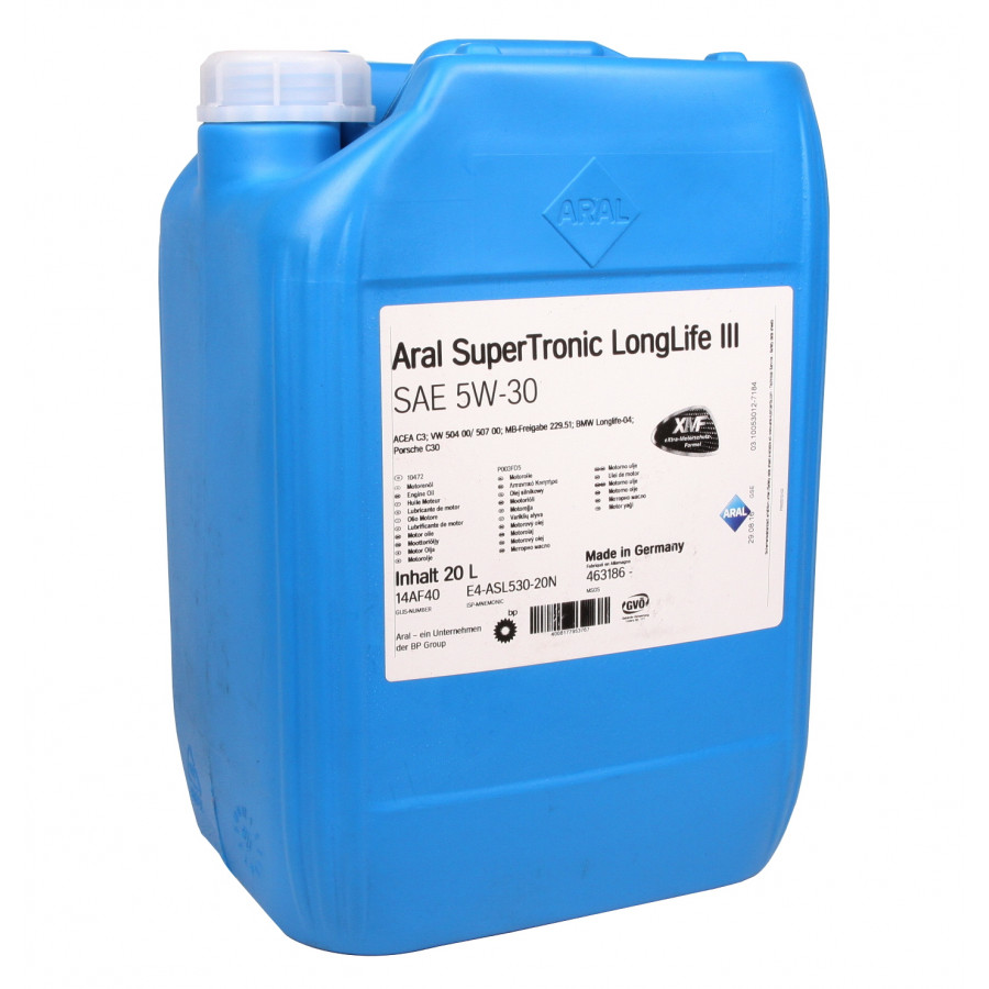 Моторное масло ARAL 5W30 Super Tronic LL III - 20 литров | VW504 00/507 00/MB229.51/BMW Longlife- 04