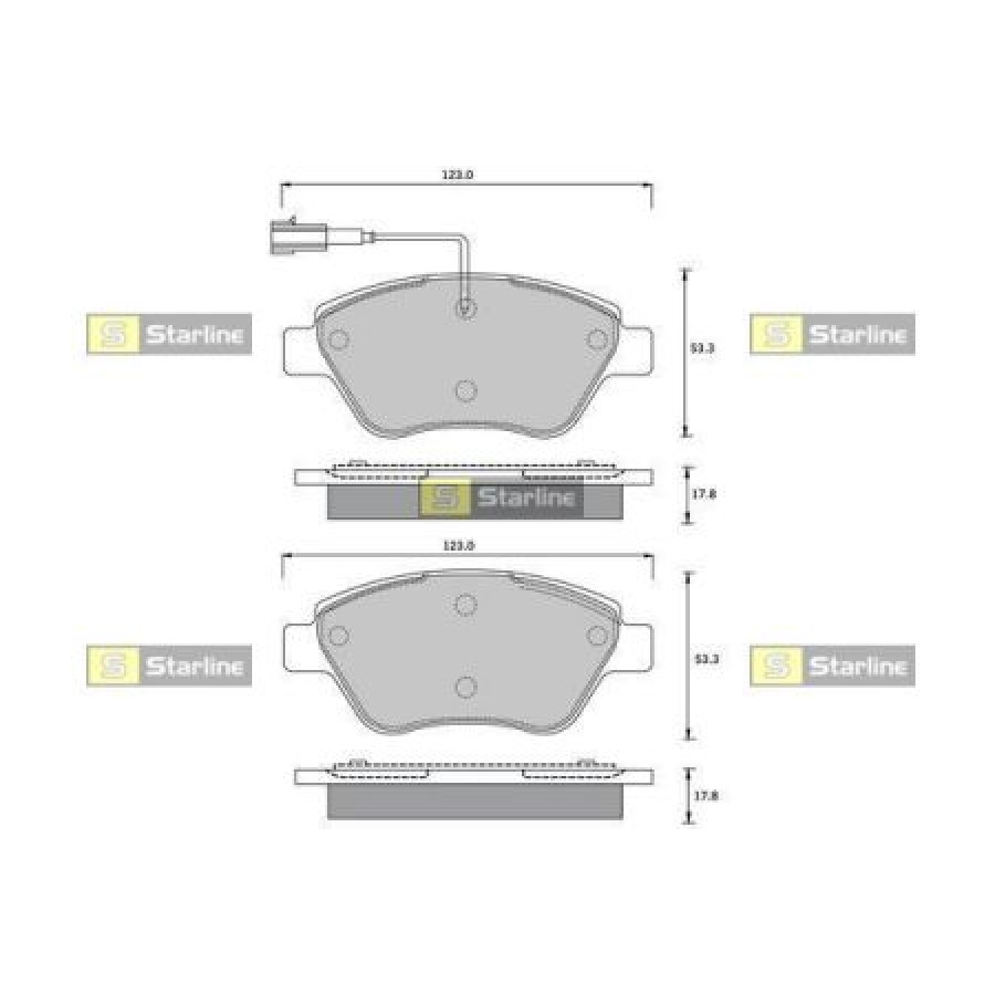 Starline S BD S361 - Передние тормозные колодки Fiat Doblo 2005-2010 (грузовой, система Bosch)