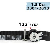 Комплект ГРМ Renault Kangoo 1.5 Dci 123 зуба 2001- 2010 | Hutchinson (Франция)