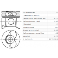 Поршень на Ситроен Джампер 2.0HDi STD 2001- 2006 | NURAL 87- 114700- 00