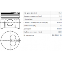 Поршень на Ситроен Джампер 1.9D 94- 02 +0.5 мм | NURAL 87- 152007- 10