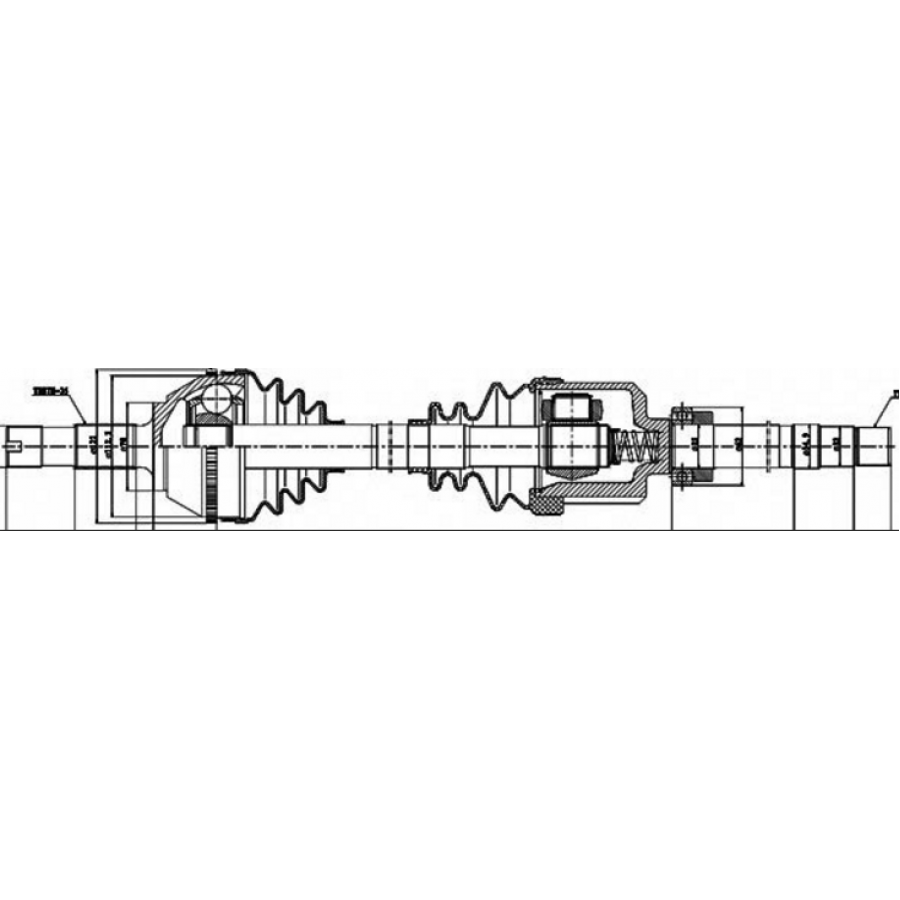 GSP 210032 - Привод передний правый Jumper/Boxer 1.8T +ABS (1084мм)