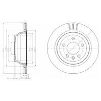 Тормозной диск задний R17 (314x22mm) VW T5 2003- | DACO