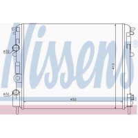 Радиатор водяной 1.5 Dci / 1.6 бензин Рено Кенго (без конд.) | Nissens 63809