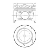 Поршень с кольцами первый ремонт Renault Kangoo 1.5 Dci ( K9K 804, K9K 806) 2008- (76.5mm) | Nural 87- 123407- 30