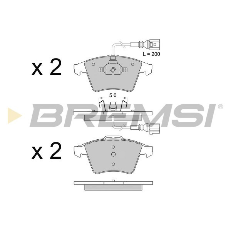 Колодки передние VW T5 03- (R17 ) 2003-  | BREMSI