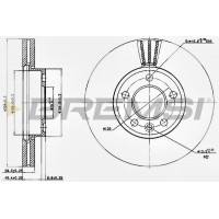 Тормозной диск задний R17 (314x22mm) VW T5 2003- | BREMSI