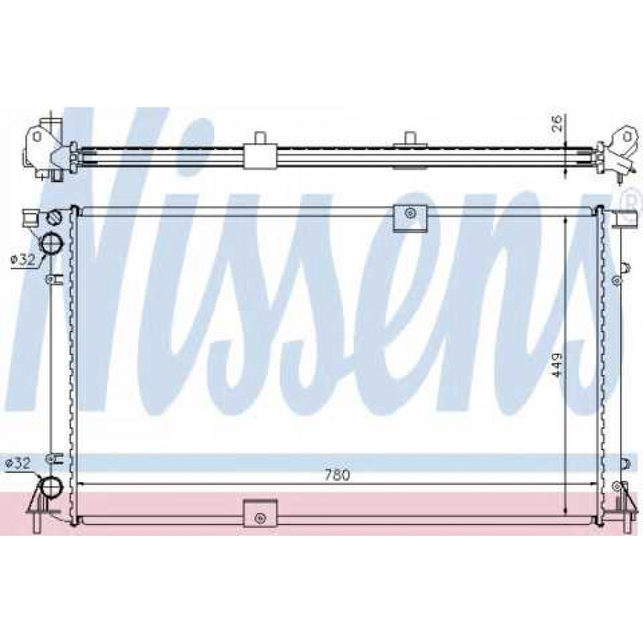 Nissens 63818A- Радиатор водяной2.5DCi Рено Трафик( с/без кондиционером)