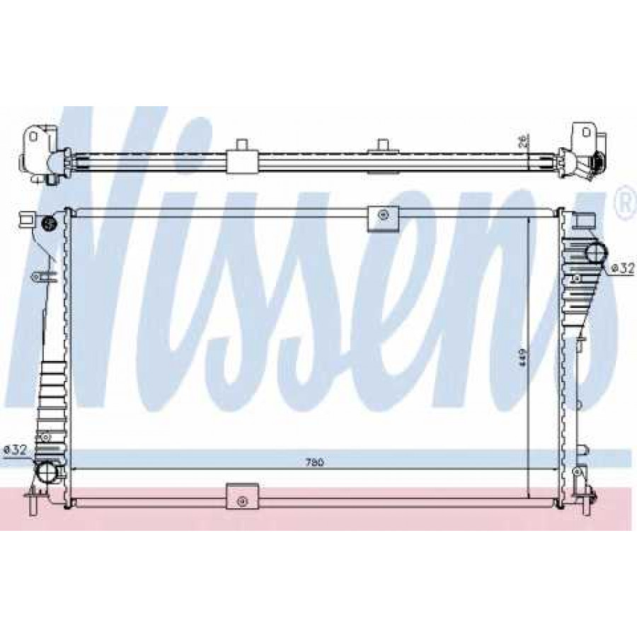 Nissens 630709- Радиатор водяной2.0DCi Рено Трафик( с/без кондиционером)